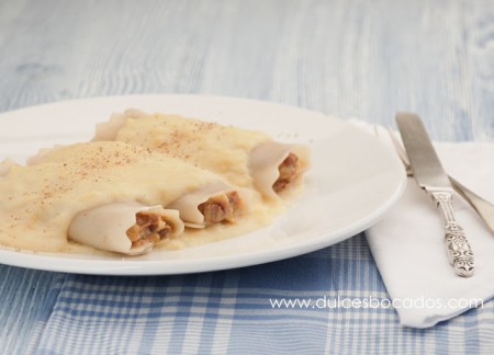 CANELONES DE PATO Y FOIE CON BECHAMEL DE MANZANA (PASTAS) dificultad:media-alta
